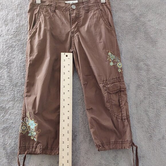 Vintage Cherokee Girls Brown Embroidered Capri Pants Size 8 - Picture 4 of 8